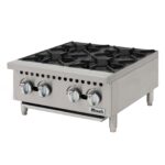 Placa de gas Migali C-HP-4-24| de 24" con 4 quemadores y controles manuales