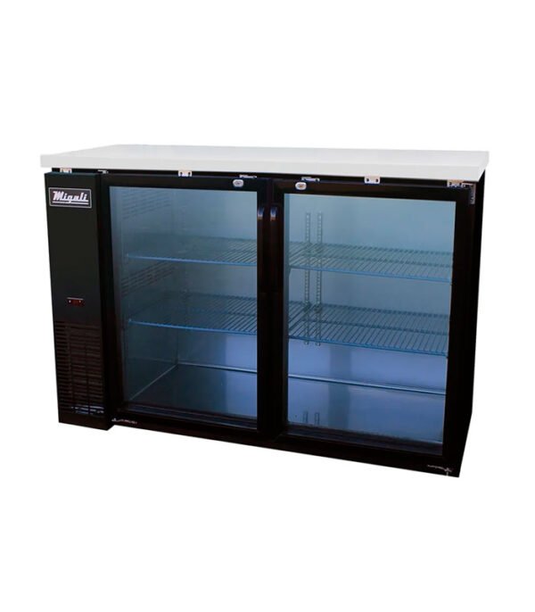 Migali C-BB60G-HC 60 4/5" Bar Refrigerator - 2 Swinging Glass Doors
