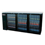 Refrigerador de bar Migali C-BB72G-HC de 72 4/5" con 3 puertas batientes de vidrio, 115 V