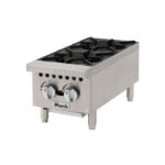 Placa calefactora a gas Migali C-HP-2-12 de 12" con dos quemadores y controles manuales