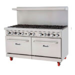 Migali C-RO10-NG Cocina a gas de 60" y 10 quemadores con (2) hornos estándar, gas natural