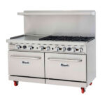 Migali C-RO6-24GL-NG Cocina a gas de 60" y 6 quemadores con plancha y (2) hornos estándar, gas natural