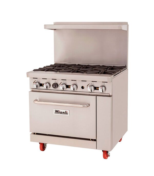 Migali C-RO6-LP 36" 6 Burner Gas Range w/ Standard Oven, Liquid Propane