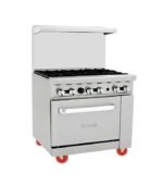 Migali C-RO6-LP 36" 6 Burner Gas Range w/ Standard Oven, Liquid Propane