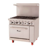 Migali C-RO6-NG Cocina a gas de 36" y 6 quemadores con horno estándar, gas natural