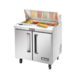 Mesa de preparación para sándwiches y ensaladas Migali C-SP36-10-HC de 36 1/5" con base refrigerada