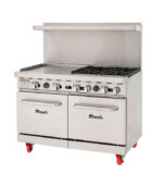 Migali C-RO4-24GL-LP 48" 4 Burner Gas Range w/ Griddle & (2) Space Saver Ovens, Liquid Propane