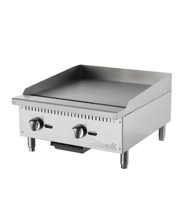 Migali C-G24T 24" Gas Griddle w/ Thermostatic Controls - 1" Steel Plate, Convertible