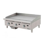 Plancha de gas Migali C-G36T de 36" con controles termostáticos, placa de acero de 1", convertible