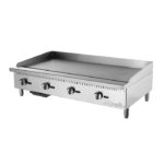 Plancha de gas Migali C-G48 de 48" con controles manuales - Placa de acero de 3/4", gas natural