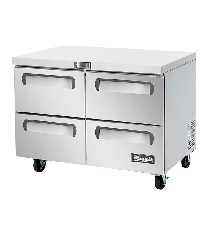 Migali C-U48R-D-HC 48″ Under-counter & Work Top Refrigerator with Drawers