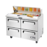 Mesa de preparación para sándwiches y ensaladas Migali C-SP48-12-D-HC de 48 1/5" con base refrigerada