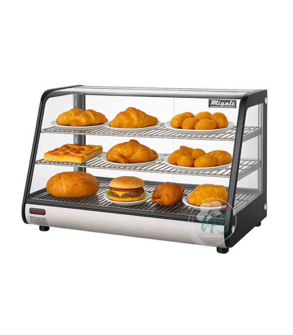 Migali C‑HCT34 34″ heated countertop display case, 5.6 cu ft, stainless steel and tempered glass, front view