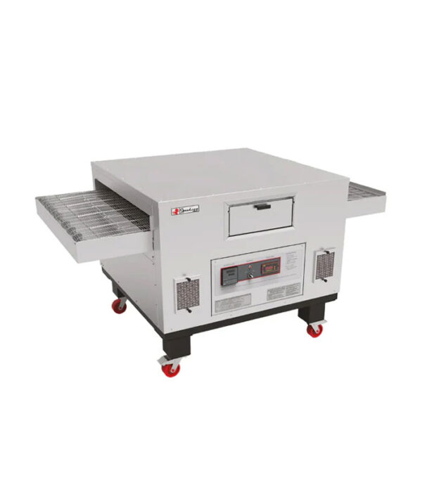 Migali MSP-3848 conveyor pizza oven with 12-inch pizza, high-volume cooking