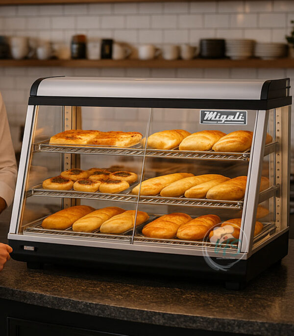 Migali C-HCT36-S heated countertop display case with 4.8 cu-ft capacity