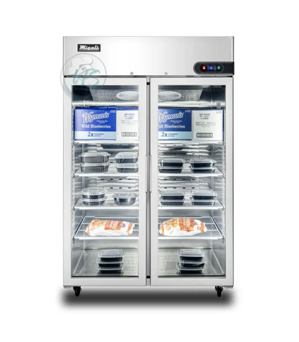 Migali C-2FG-HC Two Section Door Glass Reach-In Freezer