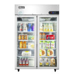 Refrigerador de dos secciones con puerta de vidrio Migali C-2RG-HC