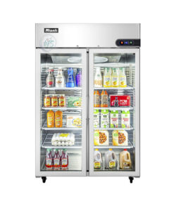 Refrigerador de dos secciones con puerta de vidrio Migali C-2RG-HC
