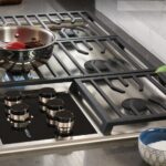 wolf 36-inch transitional gas cooktop 5 burners wolf 36″ gas cooktop dual-stacked burners