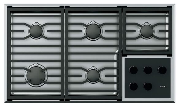 wolf transitional gas cooktop 36″ stainless steel