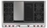 wolf DF48450CG stainless steel dual fuel 4 burner range