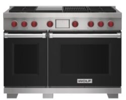 wolf 48-inch dual fuel range with charbroiler and griddle
