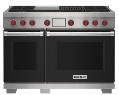 wolf 48-inch dual fuel range with charbroiler and griddle