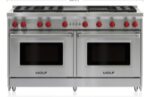 wolf 60-inch gas range 6 burners with infrared charbroiler and griddle