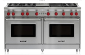 wolf 60-inch gas range 6 burners with infrared charbroiler and griddle