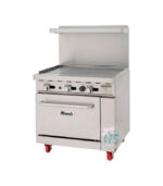 Cocina a gas Migali C-RO-36G-LP de 36" con plancha y horno estándar, propano líquido
