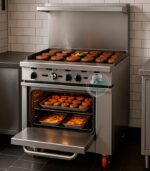 Cocina a gas Migali C-RO-36G-LP de 36" con plancha y horno estándar, propano líquido