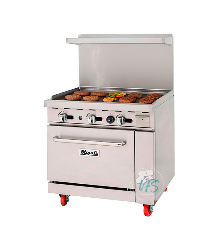 Migali C-RO-36G-LP 36" Gas Range w/ Full Griddle & Standard Oven, Liquid Propane
