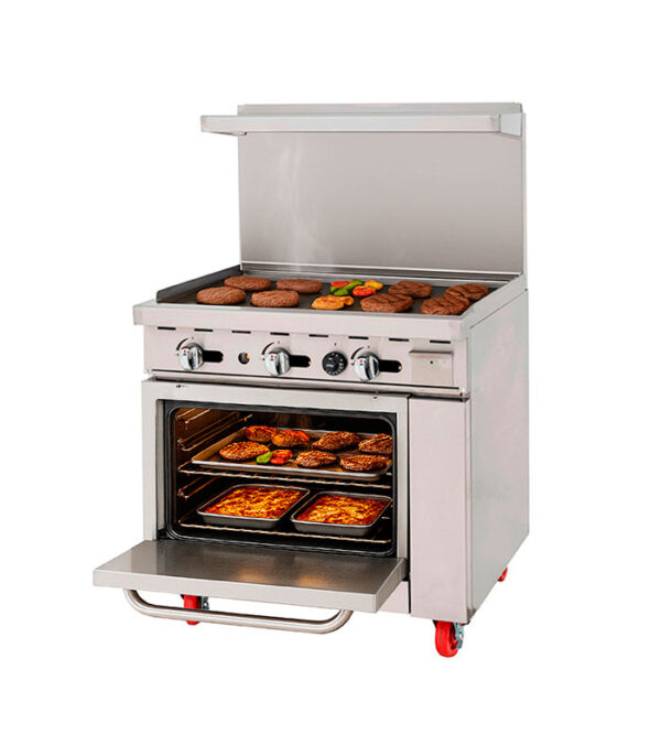 Migali C-RO-36G-NG 36" Gas Range w/ Full Griddle & Standard Oven, Natural Gas