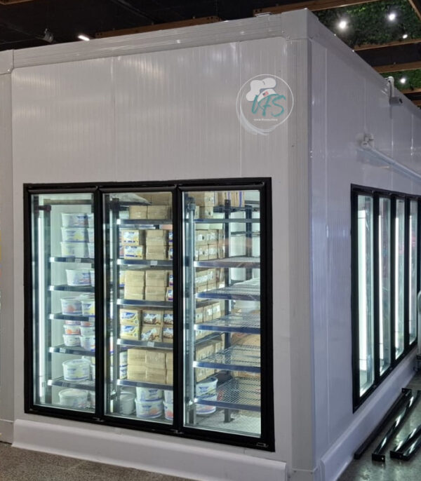 Large cold storage room for commercial kitchen
